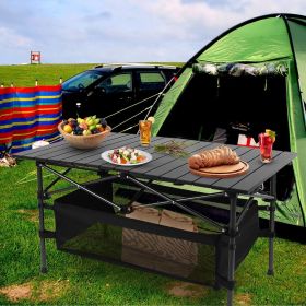 220 lb Capacity Foldable Camping Table | Aluminum Top & Steel Frame with Mesh Basket | Portable BBQ/Picnic/Beach Table Includes Carry Bag 220 lb Capacity Foldable Camping Table | Aluminum Top & Steel Frame with Mesh Basket | Portable BBQ/Picnic/Beach Table Includes Carry Bag